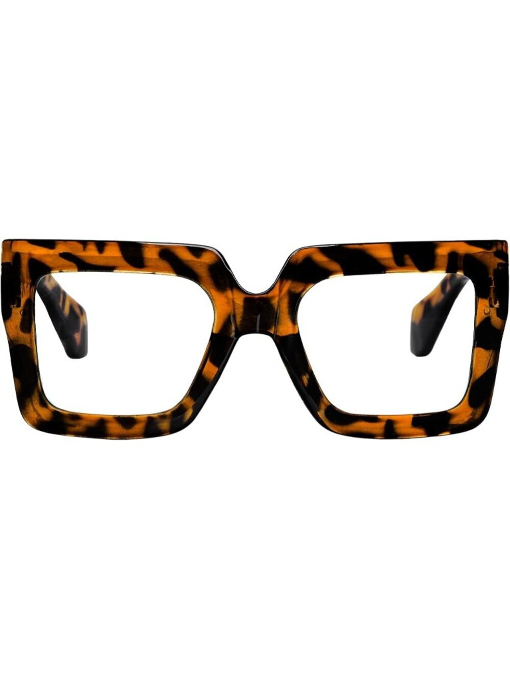 Women's Black Oversized Square Big Frame Computer Eyewear Thick Fashion Glasses